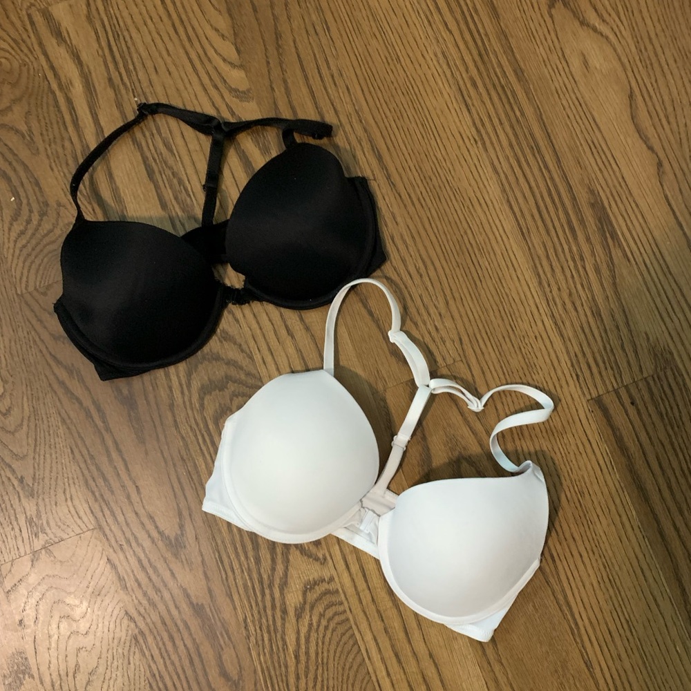 PINK Victoria's Secret Black and White Bra Duo